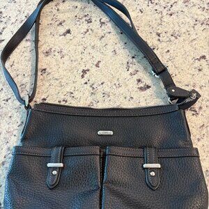 Chaps black leather purse